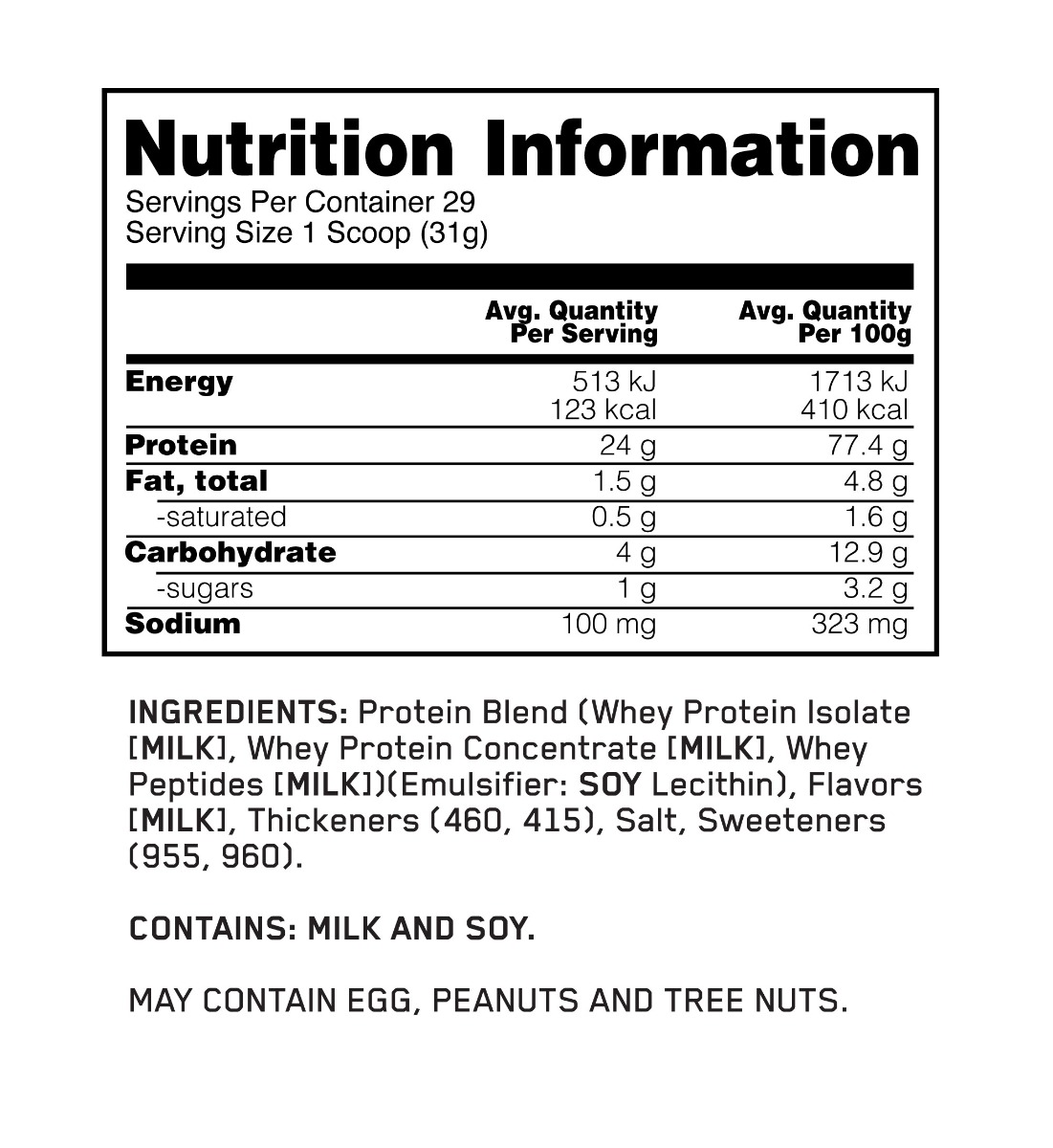 Nutritional information